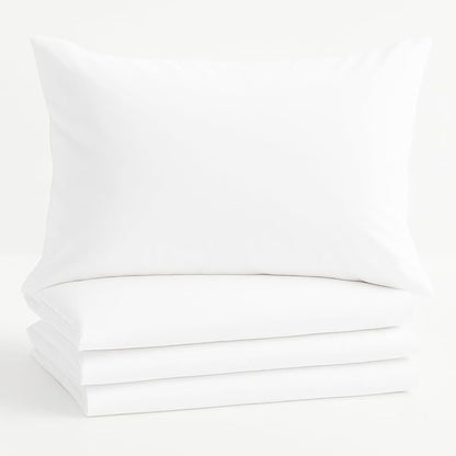 Comfort Beddings King Pillowcases Set of 4 – 100% Organic Cotton, 600 Thread Count Sateen, Soft & Comfy Pillow Covers with Envelope Closure, White, King Size 20 x 40 Inches