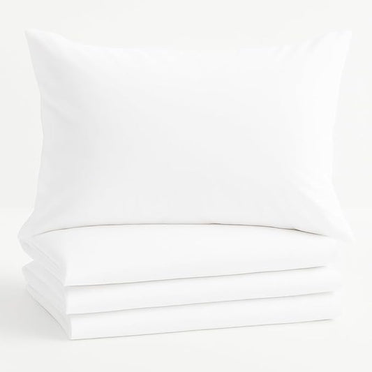 Comfort Beddings Standard Pillowcases Set of 4 – 100% Organic Cotton, 600 Thread Count Sateen, Soft & Comfy Pillow Covers with Envelope Closure, White, Standard Size 20 x 26 Inches
