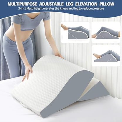 Simpledad Wedge Pillow for Sleeping Adjustable 3-in-1 High Leg Wedge Pillow