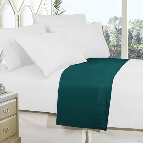 Elegant Comfort Premium Hotel Quality 1-Piece Flat Sheet, Luxury and Softest 1500 Premium Hotel Quality Microfiber Bedding Flat Sheet, Wrinkle-Free, Stain-Resistant, King, Marine Teal