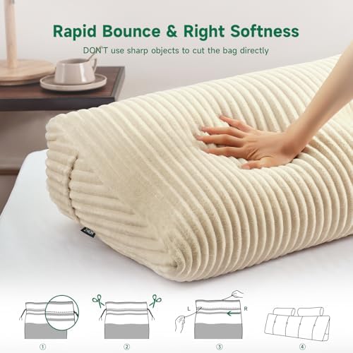 Z-hom Headboard Pillow, Wedge Backrest Cushion, Queen Size,ONE Roll Pillow