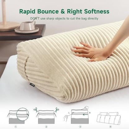 Z-hom Headboard Pillow, Wedge Backrest Cushion, Queen Size,ONE Roll Pillow