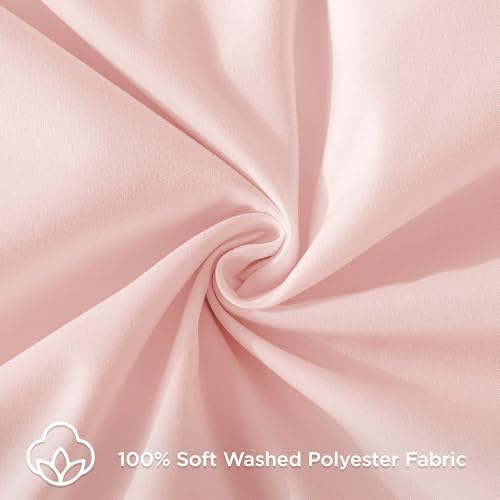 Andency Blush Ruffle Duvet Cover Full, Shabby Chic Farmhouse Bedding Set