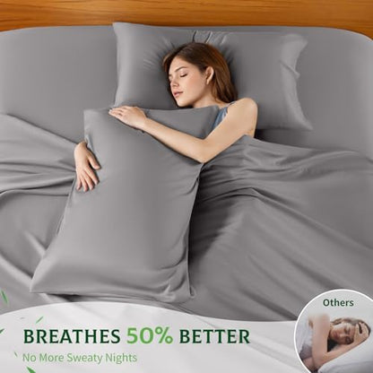 SONORO KATE 100% Viscose Derived from Bamboo_Sheets, Extra Deep Pocket,4PC