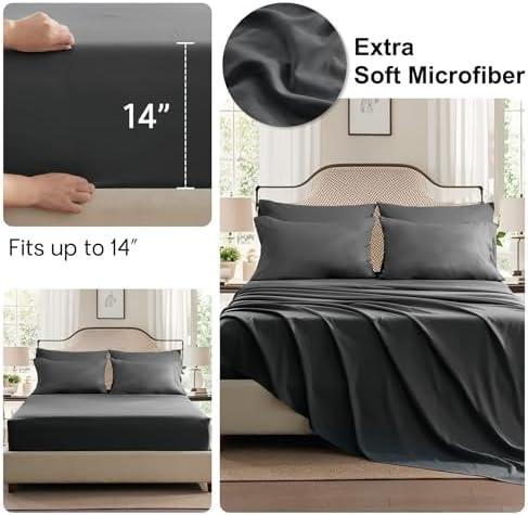 Anluoer California King Comforter Set, 7 Piece Bed in a Bag Bedding Set