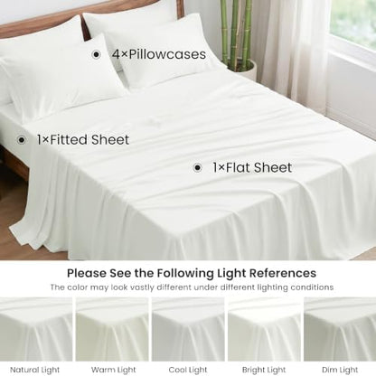 Love's cabin 100% Rayon Derived from Bamboo, King Size Sheet Set, 6 Pieces