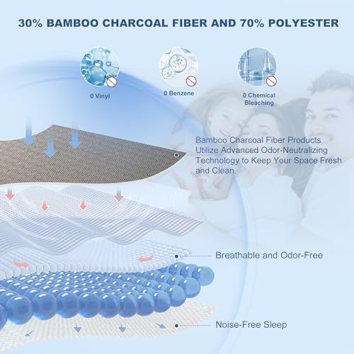 GRT Twin XL Mattress Cover Waterproof, Bamboo Charcoal Fiber Mattress Pad