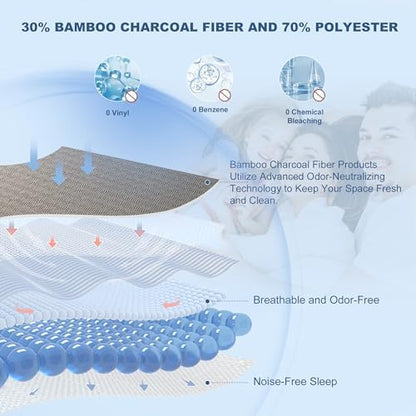 GRT Twin Mattress Protector Waterproof, Bamboo Charcoal Fiber Mattress Pad