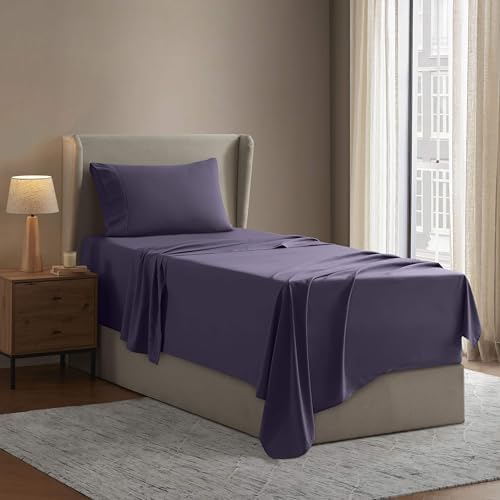 Nestl Twin XL Sheet Set - Bed Sheets - Purple - 3-Piece Deep Pocket