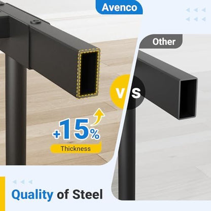 Avenco Metal Platform Bed Frame Twin Size with Classical Headboard and Footboard, 14 Inch, Under Bed Storage, Strong Metal Slats Support, Mattress Foundation, No Box Spring Needed