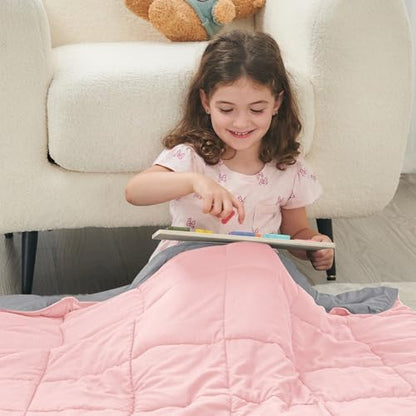 yescool Weighted Throw Blanket 3lbs, 36" x 48", Pink Grey