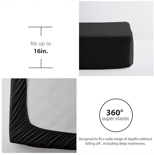 Zzlpp Twin Comforter Set 5 Piece, Black Bed in a Bag Twin Size Bedding Sets