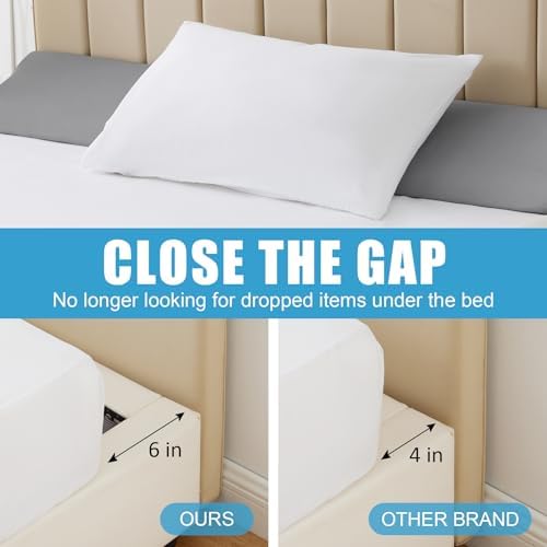 MEGCXIT King Bed Wedge Pillow for Headboard, 76"x10"x6", Grey