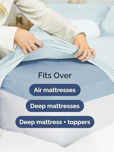 CGK Linens Extra Deep Split King Fitted Sheet Only - Ice Blue
