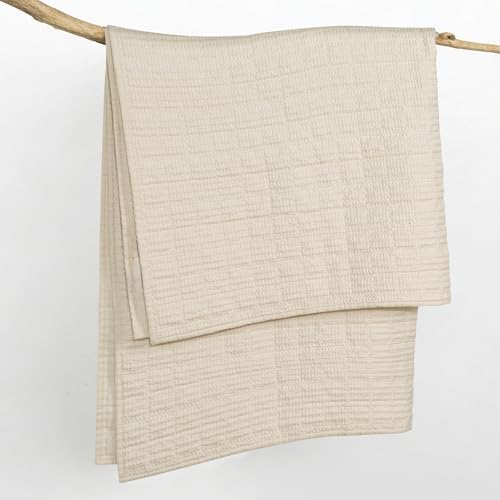 Levtex Home Cloud Waffle - Throw - Waffle Textured - Undyed Ivory - Throw (50x60in.) - Cotton
