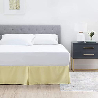 Premium Quality 800-TC Box Pleated 76x80 King Size Bed Skirt 14" Inch Drop Length with Split Corners 100% Egyptian Cotton Easy Fit Wrinkle Free & Fade Resistance