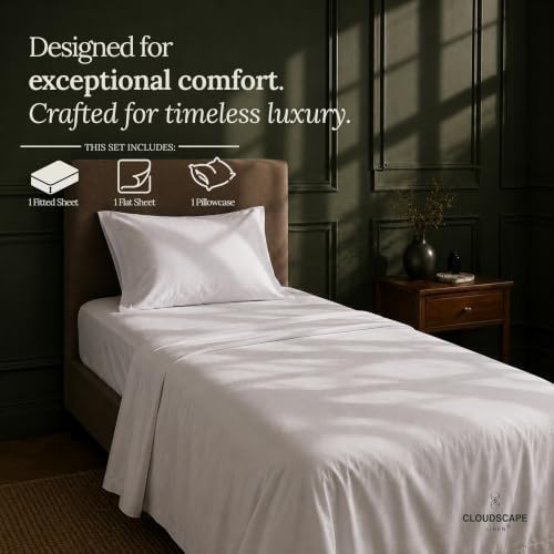 Cloud Scape Millennium Series White 100% Egyptian Cotton Sheet Twin Size