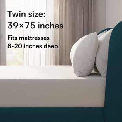 Niagara Waterproof Mattress Protector Twin 39x75 Cover Deep Pocket Breathable Noiseless 8-20Inches Bed Smooth Jersey Mattress Pad Cover Fully Ultra Thin Polyester