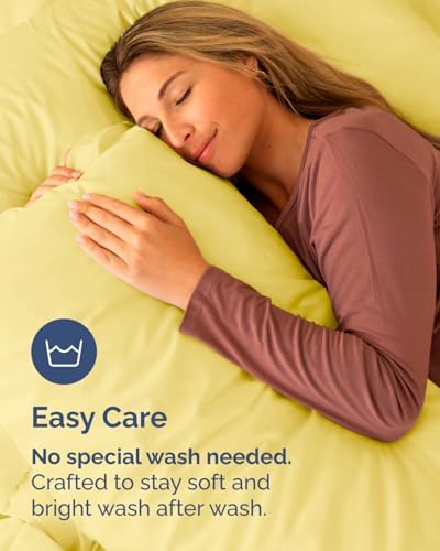 King Pillow Cases Set of 10 - Ultra Soft Cozy Pillowcase Covers - Yellow