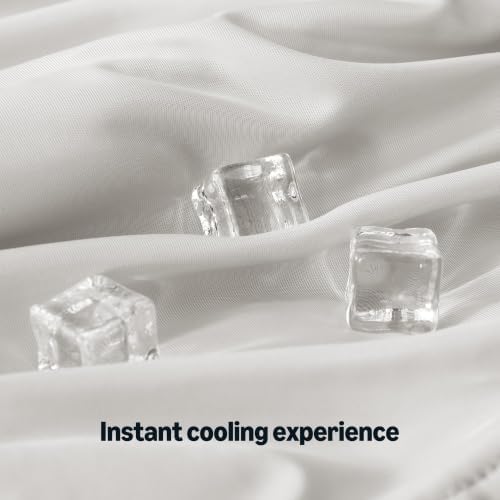 Amazon Basics Cooling Comforter, Temperature Regulating Blanket for Hot Sleepers, Summer & All Season Bedding, Lightweight, 90"x90", Queen, Gray