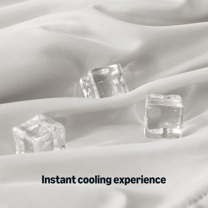 Amazon Basics Cooling Comforter, Temperature Regulating Blanket for Hot Sleepers, Summer & All Season Bedding, Lightweight, 90"x90", Queen, Gray