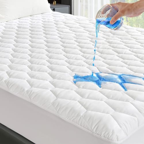 GRT Full Mattress Protector Waterproof, Hollow Cotton Mattress Pad Full