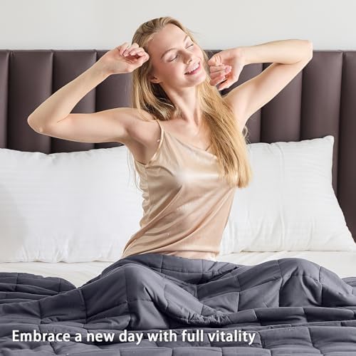 yescool Weighted Blanket for Adults 20lbs Twin Size, 48" x 72", Grey
