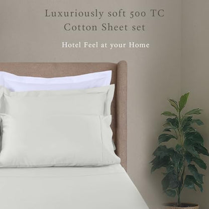 Threadmill 500 Thread Count Cotton Twin Sheet Set, Sateen, Light Grey