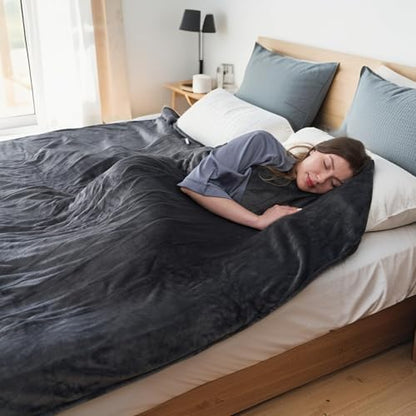 Electric Heated Blanket Queen Size 84"x90", Soft Plush Microplush for Bed, Dual Controllers & Heating Zones, 10Hs Auto Off & 5 Heating Levels, Machine Washable, Gifts for Womens-Gray