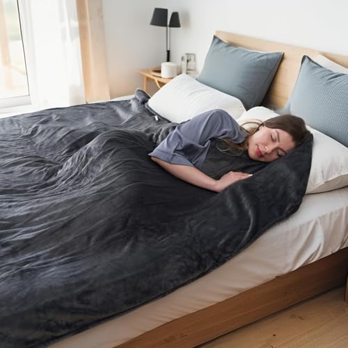 Eydna Electric Heated Blanket Full Size 72"x84",Fast Heating Throw, Soft Microplush for Bed & Couch, 10 Hours Auto Off & 5 Heating Levels, Machine Washable, Gifts for Womens & Family-Mist Gray