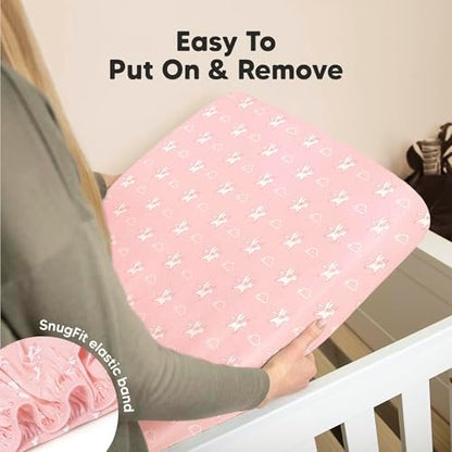 KeaBabies 2pk Organic Cotton Crib Sheets for Boys Girls 52x28, Dreamland