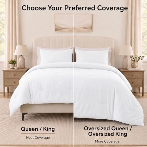 CozyLux Twin Comforter Set, 2 Pieces Down Alternative Bedding, White