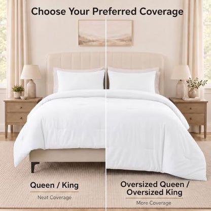 CozyLux Twin Comforter Set, 2 Pieces Down Alternative Bedding, White