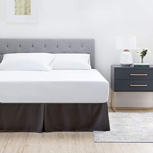 Premium Quality 800-TC Box Pleated 60x80 Queen Size Bed Skirt 14" Inch Drop Length with Split Corners 100% Egyptian Cotton Easy Fit Wrinkle Free & Fade Resistance