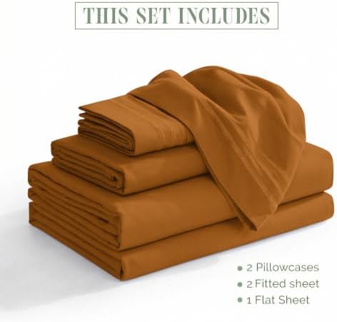 Elegant Comfort Luxury 1500 Premium Hotel Quality Microfiber 5-Piece Sheet Set - Wrinkle Resistant, All Around Elastic Fitted Sheet, Deep Pocket up to 16", Split King, Light Brown