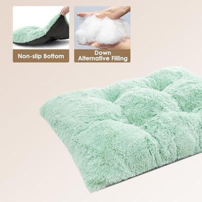 EHEYCIGA Fluffy Dog Crate Bed, Plush XX Large Dog Pillow, Apple Green