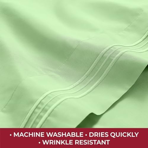 Mellanni Iconic 4-Piece, Ultra Soft Sheet Set (RV/Short Queen, Pistachio)