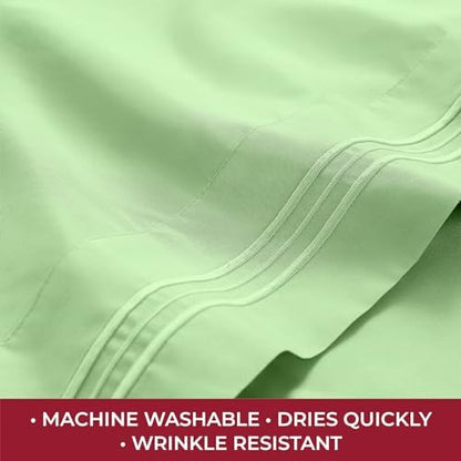 Mellanni Iconic 4-Piece, Ultra Soft Sheet Set (RV/Short Queen, Pistachio)