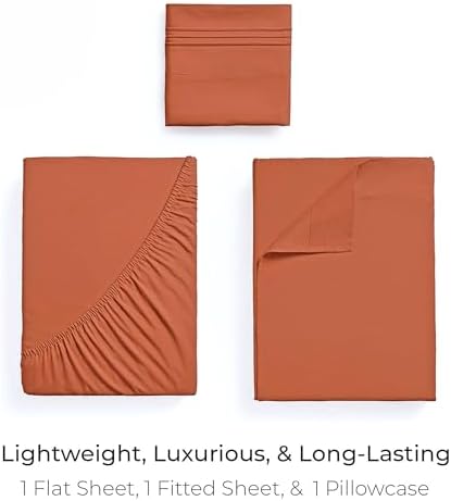 Mellanni Iconic 3-Piece, Ultra Soft Sheet Set (Twin XL, Terracotta)