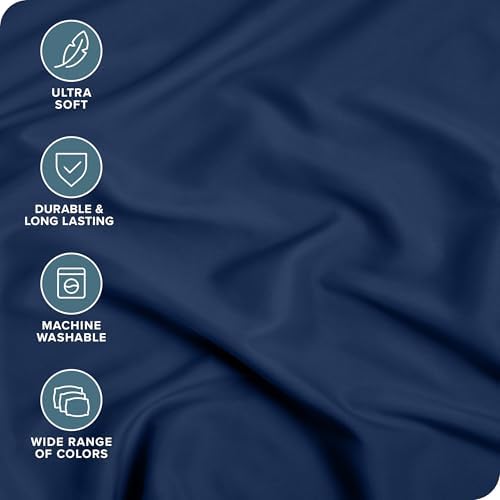Bare Home King Fitted Sheet - 1800 Ultra-Soft (King, Dark Blue)