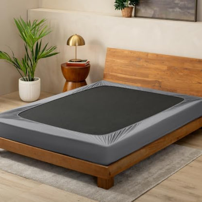 Bare Home King Size Box Spring Cover Wrap Around (King, Grey)