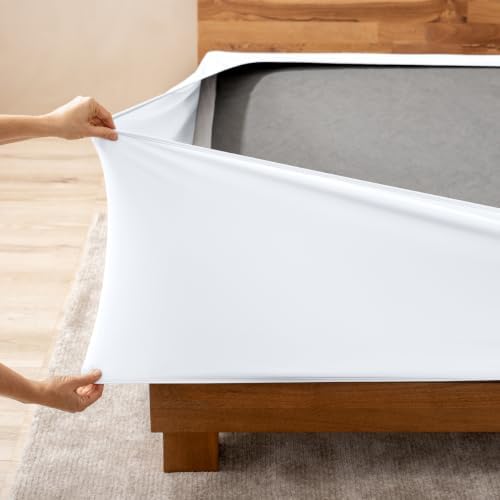 Bare Home King Size Box Spring Cover Wrap Around (King, White)