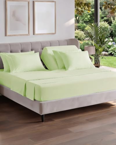 Flex Top Split Head King 6 Piece Sheet Set - Cooling - Light Sage Green