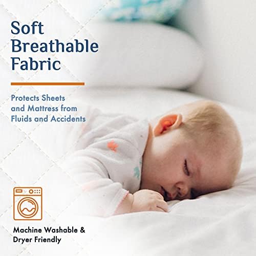 Washable Incontinence Bed Pad 36x60 – Soft, Absorbent & Waterproof Mattress Protector with Tuck-in Sides – Reusable Full/Queen Size Underpads for Kids, Adults, Seniors & Pets
