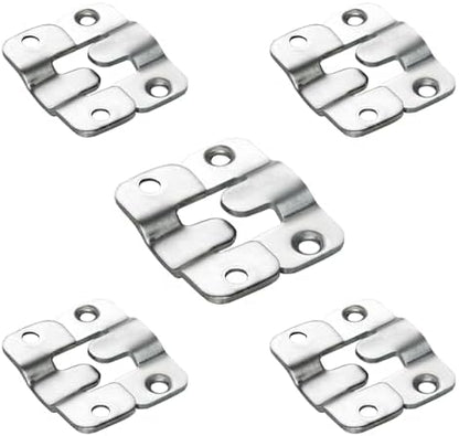 Flush Mount Bracket, Headboard Wall Mounting Brackets- Interlocking Hanging Bracket, Mounting Hardware for Picture Hanging and Sectional Couch Connectors (8 Pairs)