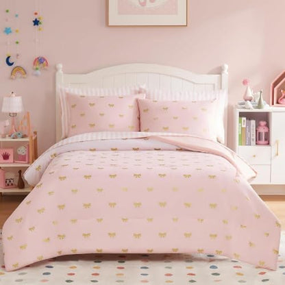 Twin Comforter Set with Sheets for Girls-5 Pieces Twin Bedding Sets