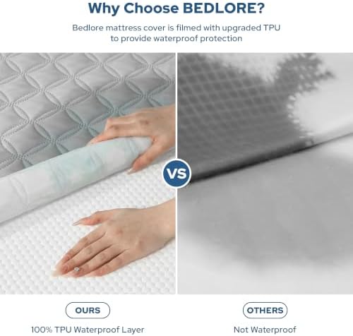 BEDLORE 2 Pack Waterproof Mattress Protector, Twin XL Size Mattress Pad