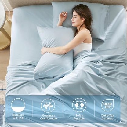 Comfort Spaces Coolmax Cooling Sheet Set, King Extra Deep Pocket 4 Piece