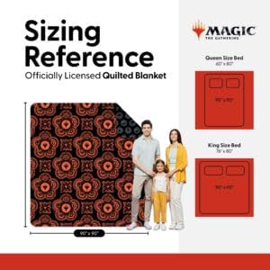 Northwest Magic The Gathering Magical Sorcerey Full/Queen Quilted Blanket, Comfy Throw, Adults Boys Girls, Soft Lightweight Bedding for Bed, or Couch, 90 x 90 inches