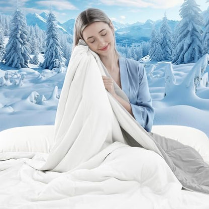 Cooling Comforter Queen Size for Hot Sleepers，80″x90″, White
